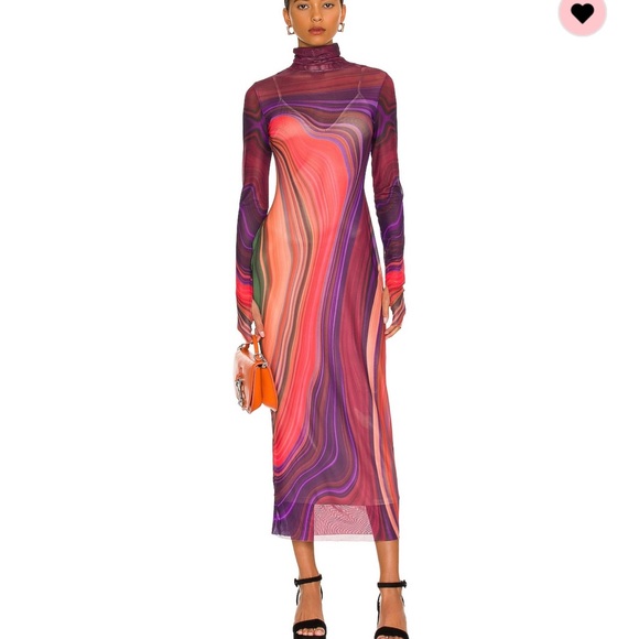 Shailene dress sold out abstract rouge wave NEVER WORN XS - Picture 1 of 5